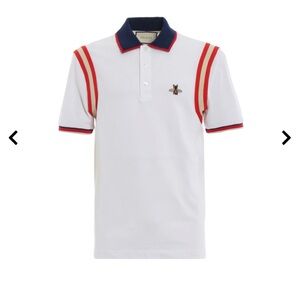 Gucci White Polo with Red and Navy Trim